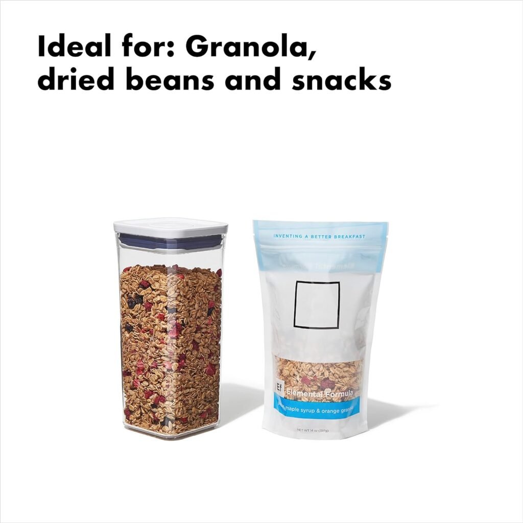 OXO Good Grips POP Container - Airtight Food Storage - Big Square Medium 4.4 Qt Ideal for 5lbs of flour or sugar
