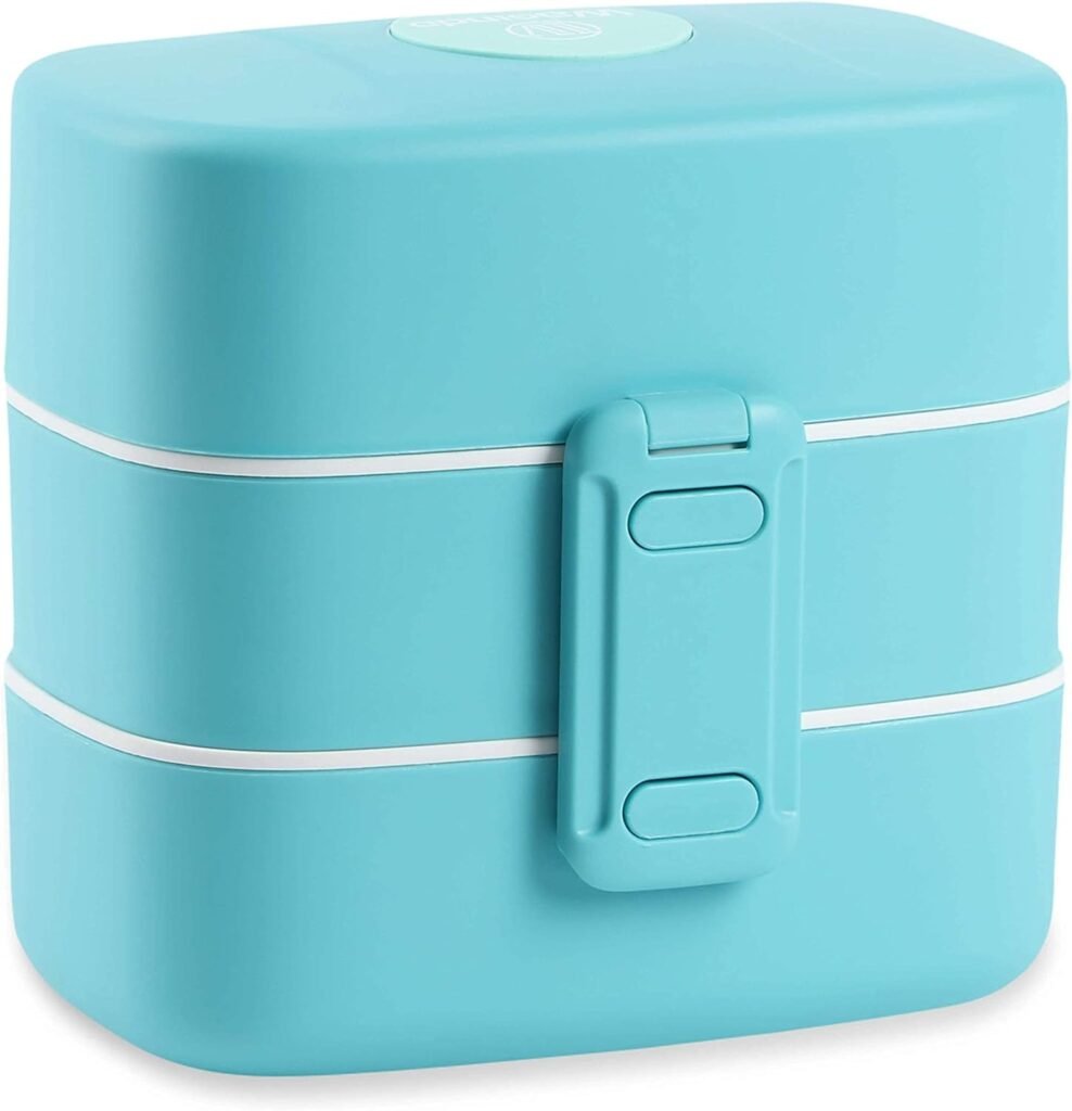 Wagindd Leak-Proof, BPA-Free Stacking Bento Box Lunch Box with 4 Microwave-Safe, Sealed Compartments for Kids and Adults